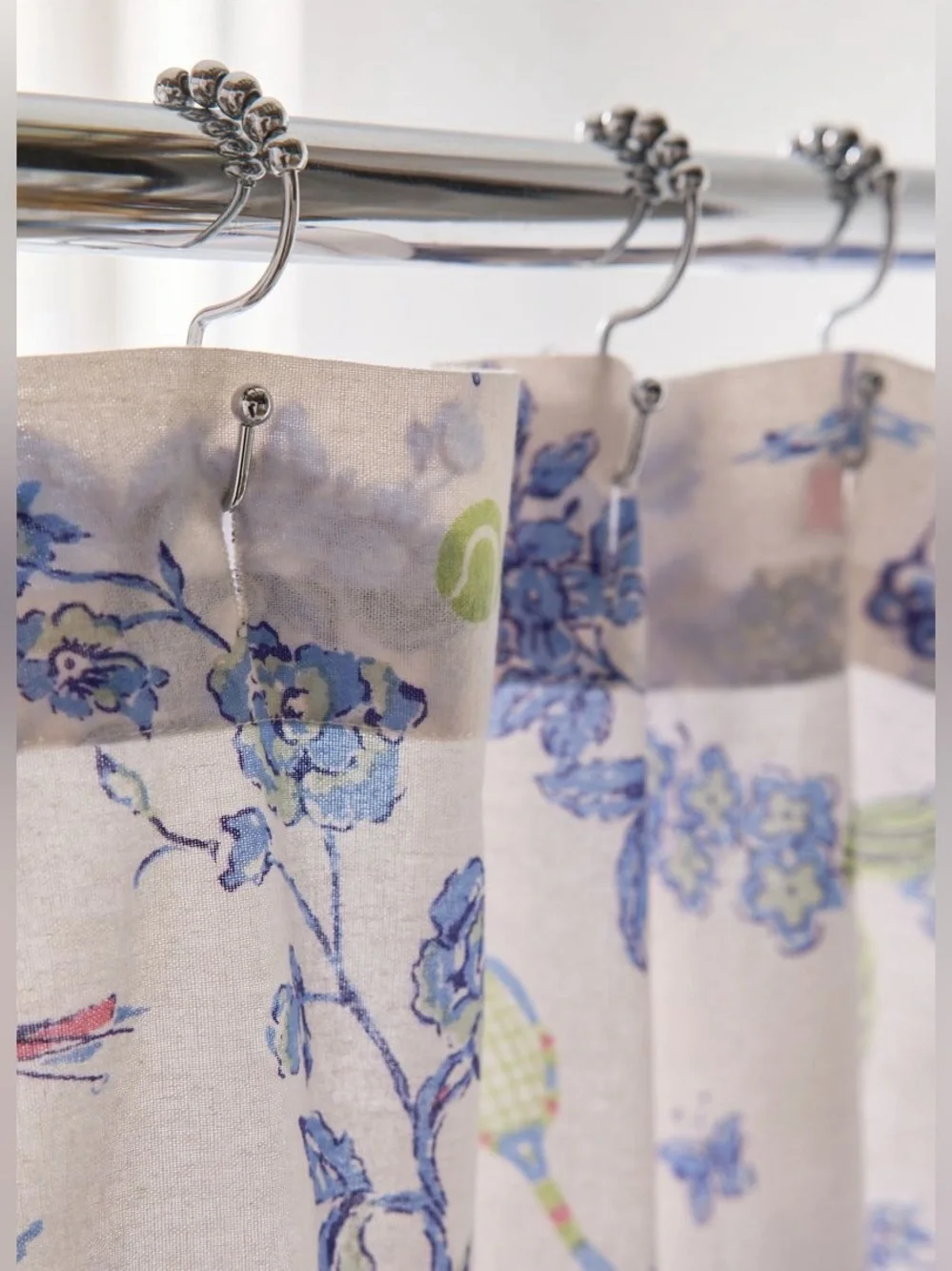 Urban Outfitters Preppy Toile Patterned Shower Curtain NWT